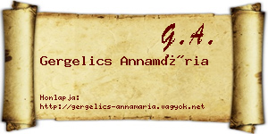 Gergelics Annamária névjegykártya